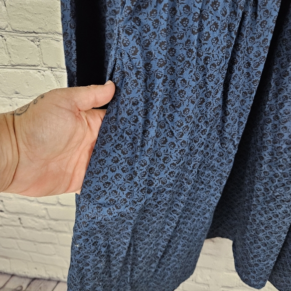 GAP | smocked long sleeve ruffle floral mini dress with pockets - Picture 5 of 10